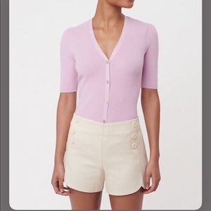 LOFT Irish Cream Textured High-Waisted Sailor Shorts NWT